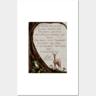 Forest Watercolor EMily Dickinson Poem Woodland Creatures Posters and Art